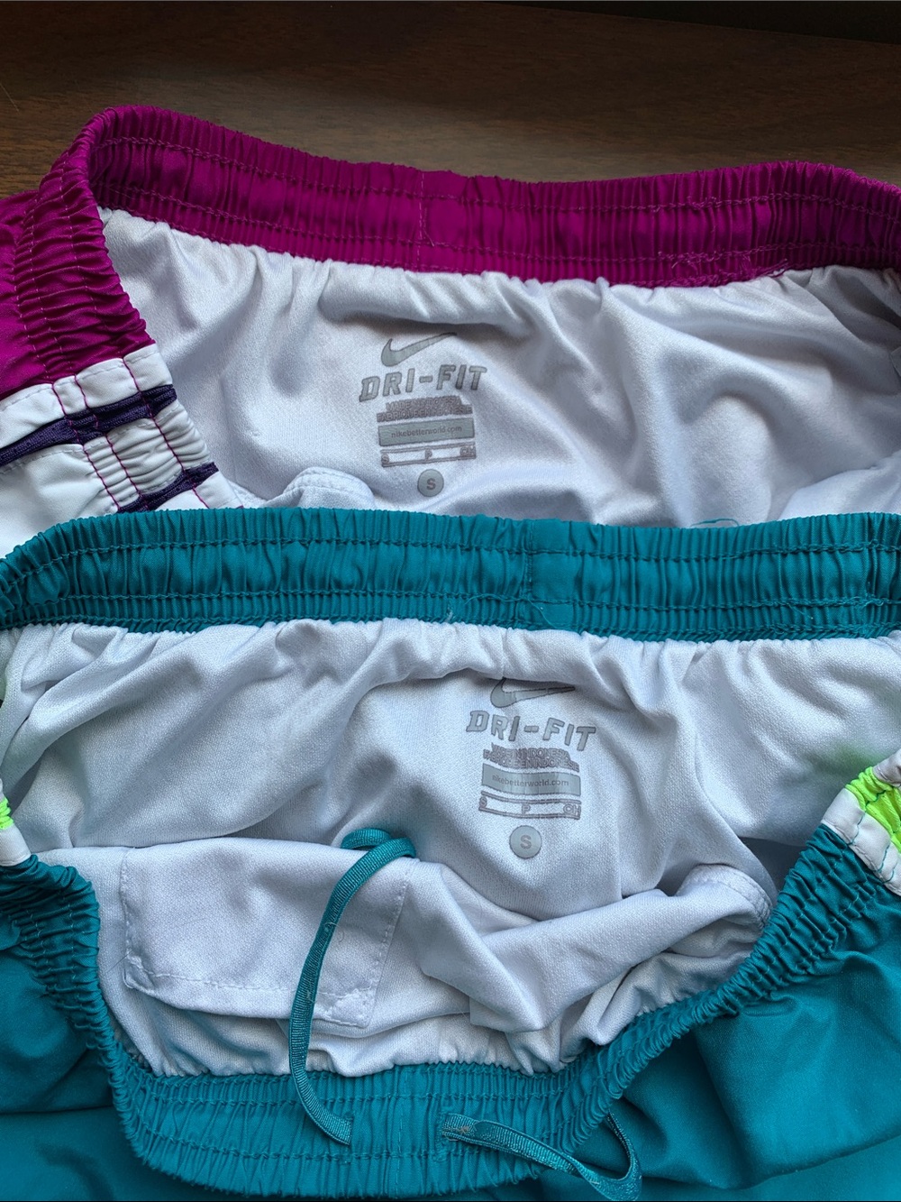 Nike dry-fit Athletic running workout Shorts - set of 2 size Small - Picture 3 of 7